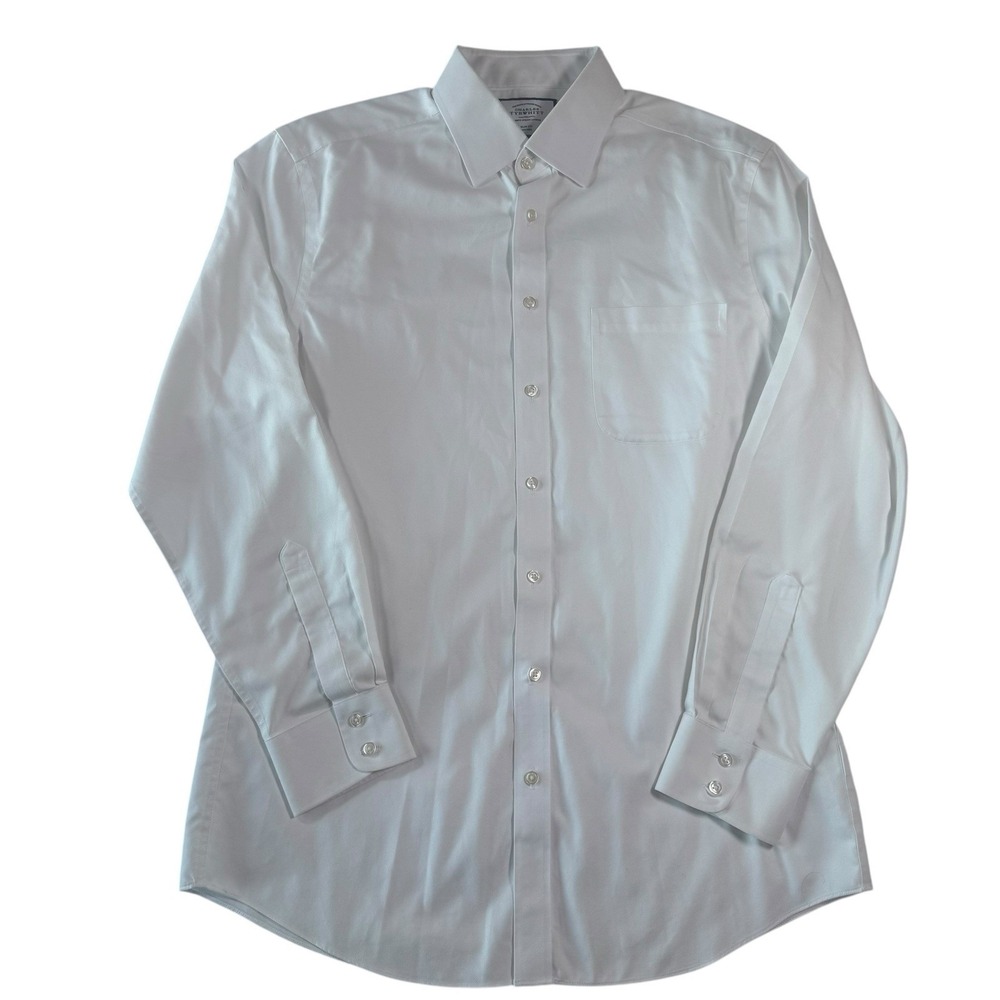 Charles Tyrwhitt Dress Shirt Men 16.5 Large White Non Iron Extra Slim Fit Cotton